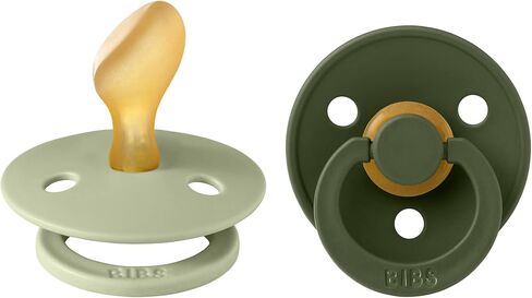 BIBS Pacifiers 6-18 Months | 2-Pack Soothers | BPA-Free Anatomical Nipple | Made in Denmark | Sage/Hunter Green Colour Pacifier in Saudi Arabia