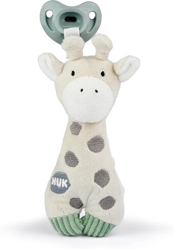 NUK Besties Pacifier Holder with Stuffed Animal and Silicone Pacifier Included in Saudi Arabia