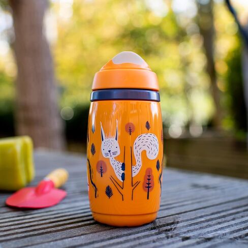 Tommee Tippee Superstar Insulated Toddler Sippy Cup, INTELLIVALVE 100% Leak-Proof & Shake-Proof | Antimicrobial Technology (9oz, 12+ Months, 1 Count), Orange in Saudi Arabia