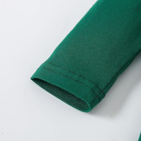 Ovmxqso Newborn Baby Girl Christmas Outfit Ruffle Ribbed Long Sleeve Romper Buffalo Snowflake Floral Pants Set Headband in Kuwait