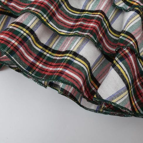 Ovmxqso Newborn Baby Girl Christmas Outfit Ruffle Ribbed Long Sleeve Romper Buffalo Snowflake Floral Pants Set Headband in Kuwait