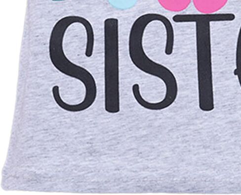 Girls Matching Clothes Little Big Sister Short Sleeve Floral Printed T-shirt Top for Baby Toddler Girls Aged 0-18M to 1-6Yrs in Kuwait