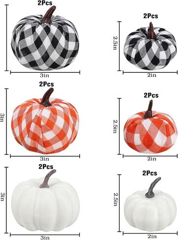 أرنب Chorus اليقطين الأبيض الاصطناعي والقرع المنقوش الجاموس 12 قطعة بمقاسات مختلفة، لحفلات عيد الشكر وحفلات الهالوين وحفلات الخريف in Kuwait