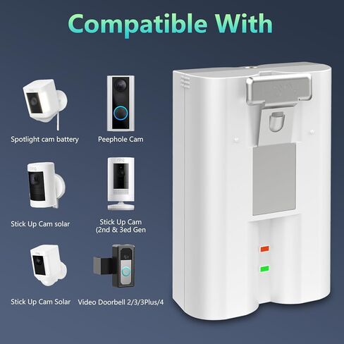 عبوتان من البطاريات البديلة مع محطة شاحن لكاميرا جرس الباب الدائري 2/3/4، وكاميرا الأضواء وكاميرا لاصقة، وبطاريات ليثيوم أيون قابلة لإعادة الشحن بقدرة 3.65 فولت/6040 مللي أمبير في الساعة للكاميرا الداخلية in Kuwait