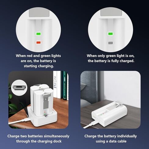 عبوتان من البطاريات البديلة مع محطة شاحن لكاميرا جرس الباب الدائري 2/3/4، وكاميرا الأضواء وكاميرا لاصقة، وبطاريات ليثيوم أيون قابلة لإعادة الشحن بقدرة 3.65 فولت/6040 مللي أمبير في الساعة للكاميرا الداخلية in Kuwait