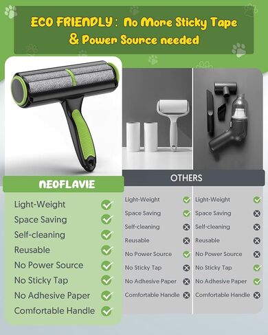مزيل شعر الحيوانات الأليفة - مزيل شعر القطط والكلاب قابل لإعادة الاستخدام من نيوفلافي للأريكة والسجاد والأثاث ومقاعد السيارات والمفروشات - أداة إزالة وبر محمولة متطورة وإزالة فرو الحيوانات بكفاءة in Kuwait