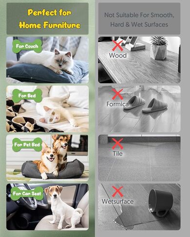 مزيل شعر الحيوانات الأليفة - مزيل شعر القطط والكلاب قابل لإعادة الاستخدام من نيوفلافي للأريكة والسجاد والأثاث ومقاعد السيارات والمفروشات - أداة إزالة وبر محمولة متطورة وإزالة فرو الحيوانات بكفاءة in Kuwait