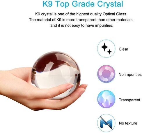 MerryNine Photograph Crystal Meditation Ball Globe, Crystal Ball with A Stand, K9 Crystal Sunshine Catchers Ball in Saudi Arabia