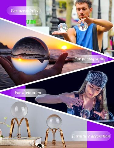 MerryNine Photograph Crystal Meditation Ball Globe, Crystal Ball with A Stand, K9 Crystal Sunshine Catchers Ball in Saudi Arabia