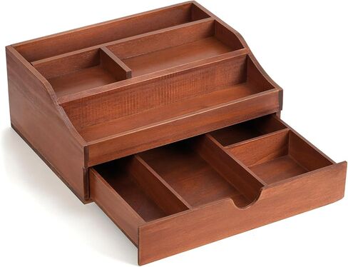 منظم الكولونيا الخشبي WPKLTMZ للرجال رف عرض مرتفع بثلاثة طبقات مع تخزين درج وحجرة مخفية، حامل كولونيا للديكور - فكرة هدية رائعة in Kuwait