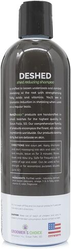 شامبو Bark2Basics DeShedding للكلاب، 16 أونصة - يكافح ويقلل تساقط الشعر، ويزيل الطبقة السفلية، ويحارب تساقط الشعر الزائد، وغني بالأوميغا 3 و6، ويقوي بصيلات الشعر، طبيعي، صنع في الولايات المتحدة الأمريكية in Kuwait