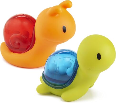 Munchkin® Bath Rattle Squirts - ألعاب تعليمية حسية ممتعة للرضع والأطفال الصغار، السلحفاة والحلزون، عبوتان in Saudi Arabia