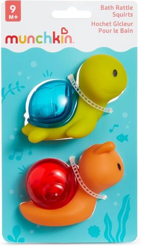 Munchkin® Bath Rattle Squirts - ألعاب تعليمية حسية ممتعة للرضع والأطفال الصغار، السلحفاة والحلزون، عبوتان in Saudi Arabia