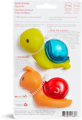 Munchkin® Bath Rattle Squirts - ألعاب تعليمية حسية ممتعة للرضع والأطفال الصغار، السلحفاة والحلزون، عبوتان in Saudi Arabia