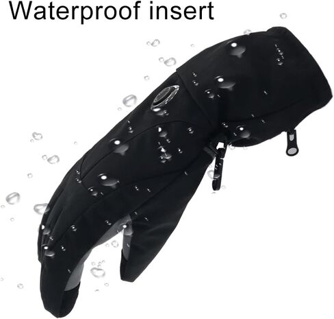 قفازات ساخنة للنساء والرجال، قفازات لمرض رينود، كلاب المشي، ركوب الدراجات، الصيد، صيد الأسماك مقاومة للماء والرياح لون أسود in Kuwait