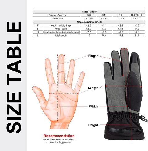 قفازات ساخنة للنساء والرجال، قفازات لمرض رينود، كلاب المشي، ركوب الدراجات، الصيد، صيد الأسماك مقاومة للماء والرياح لون أسود in Kuwait
