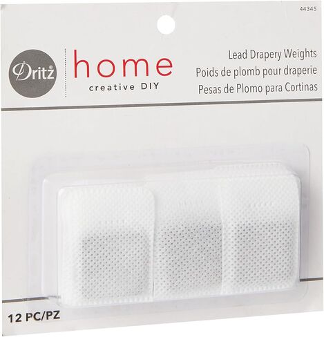 Dritz Home Covered Lead Drapery Weights, 12-Piece, White (Pack of 1) in Saudi Arabia