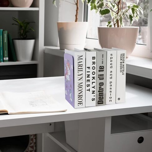 8 قطع من دفاتر zyners، دفاتر معدنية للأرفف، شديدة التحمل غير قابلة للانزلاق، نهايات كتب لطيفة على شكل وحيد القرن للأطفال والفتيات والأطفال (5.3 × 4 × 7.5 بوصة) in Kuwait