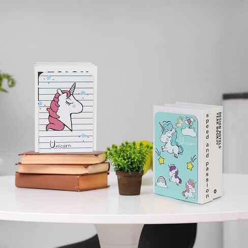 8 قطع من دفاتر zyners، دفاتر معدنية للأرفف، شديدة التحمل غير قابلة للانزلاق، نهايات كتب لطيفة على شكل وحيد القرن للأطفال والفتيات والأطفال (5.3 × 4 × 7.5 بوصة) in Kuwait