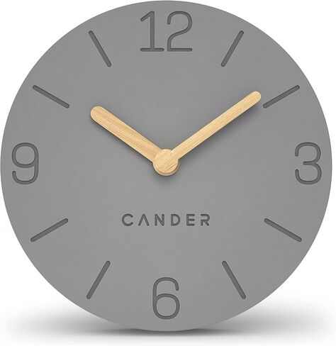 Cander Berlin MNU 2615 H Grey Table Clock Battery Operated without Ticking Noises Vintage Analogue Modern Wooden Hands MDF 15 cm in Kuwait
