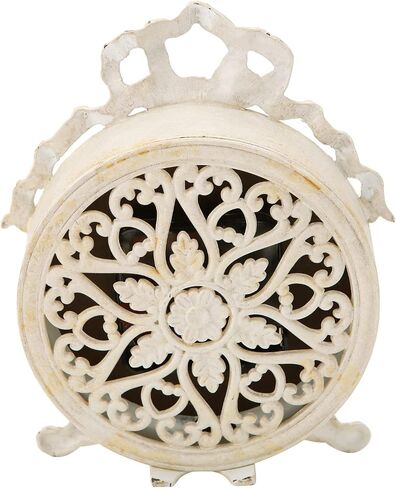 NIKKY HOME Small Table Clock Silent Non-Ticking, Shelf Desk Top Clock Battery Operated Vintage Rustic Design, Chic Home Decor for Fireplace Mantel, Desktop, Countertop, Beige in Saudi Arabia