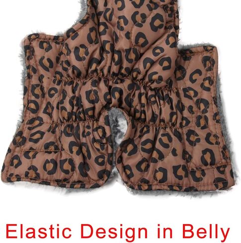 JoyDaog Fleece Lined Warm Dog Jacket for Winter Outdoor Waterproof Reflective Large Dog Coat,Leopard Print XL in Kuwait