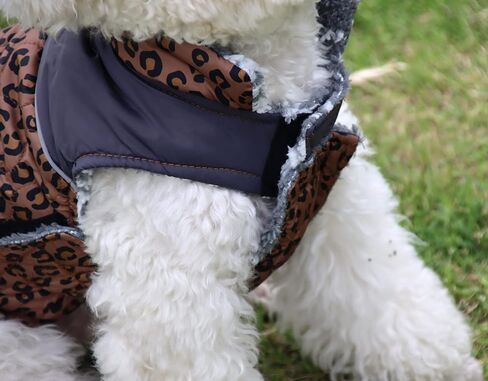 JoyDaog Fleece Lined Warm Dog Jacket for Winter Outdoor Waterproof Reflective Large Dog Coat,Leopard Print XL in Kuwait