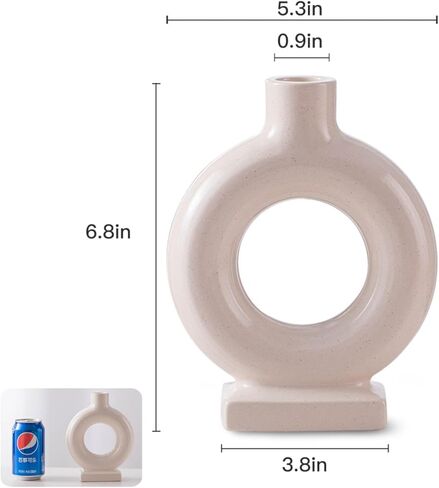 حامل عصي الشموع السيراميكي الحديث من Liotww، مجموعة محايدة من شمعدان مستدق شمعدان دائري مع فتحات، لديكور المنزل في طاولة الشمال (كريمي أبيض) in Kuwait