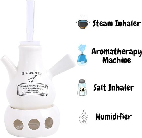 (4 في 1) جهاز استنشاق البخار اليدوي الذي يعمل بالشموع من Ye Olde Bells (التصميم الفيكتوري الأصلي للدكتور نيلسون) - جهاز الاستنشاق، آلة العلاج العطري، جهاز استنشاق الملح ومرطب الهواء in Kuwait