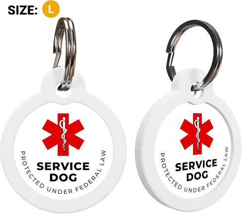 ROVERTAGS معرف كلب الخدمة QR Code Pet Tag - ESA - علامات اسم كلب خدمة الدعم العاطفي مع ملف تعريف الحيوانات الأليفة على الإنترنت (ESA، L) in Kuwait