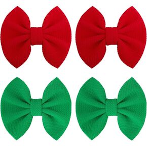 YanJie 4.5 "مشابك شعر عيد الميلاد للأطفال، دبابيس شعر حمراء للأطفال، دبابيس شعر تمساح، مشابك أقواس مصنوعة يدويًا، إكسسوارات شعر للأطفال الصغار والبنات والرضع والأطفال الصغار in Kuwait