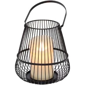 Decorative Metal Candle Holder Cage Lanterns for Table and Indoor Outdoor (Small (6.3-inch))