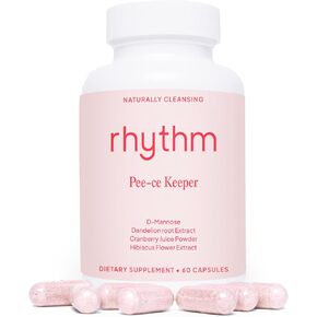 rhythm D-Mannose Cranberry Supplement 1000mg, Urinary Tract Health & Bladder Support with Benefits of Cranberry Powder, Hibiscus & Dandelion, Vegan, 90 Day Guarantee, Vegan & Keto in Kuwait