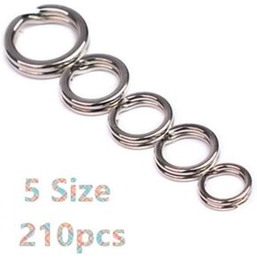 Toasis Stainless Steel Split Ring Fishing Lure Bracelet Pack of 210pcs 5 Sizes in Saudi Arabia
