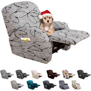 اغطية اريكة قابلة للتمدد من فيجو مكونة من 4 قطع قابلة للتمدد بنمط سباندكس غير قابلة للانزلاق مع جيوب، اغطية اريكة قابلة للامالة لحماية الاثاث للكلاب والقطط (تصميم جي، مقعد واحد) in Kuwait