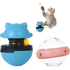 FRIUSATE 2Pcs Cat Treat Dispenser, Cat Treat Toy Cat Interactive Toy and Cat Treat Ball, Food Dispenser Puzzle Feeder for Pet in Kuwait