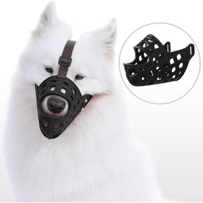 كمامة Yinbly للكلاب مع سيليكون مسامي، كمامة ناعمة قابلة للتعديل للكلاب، تمنع العض والمضغ واللعق، مناسبة للكلاب الصغيرة والمتوسطة والكبيرة (XL، أسود) in Kuwait