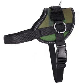 Bark Appeal Green Camo No-Pull Dog Harness for Large to Extra Large Sized Pets – Adjustable, Reflective Vest with 3 Leash Clips for Added Control, Easy Walks & Training – XL