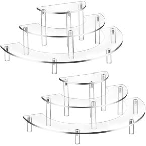 2 Pcs Acrylic Cupcake Stand, 3 Tier Acrylic Risers Display Stand, Dessert Stand Display Stand for Jewels, Figurines, Pop Figure and Perfume Stand for Wedding Party Christmas in Kuwait