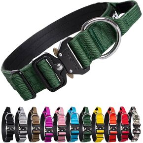 TSPRO Premium Dog Collars Tactical Dog Collar with Handle and Heavy Duty Quick-Release Metal Buckle Durable Thick and Adjustable for Medium to Large Dogs (Black L)