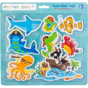 Stephen Joseph, Floating Foam Bath Character 10-Piece Toy Set, Mermaid