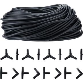 باتيور انبوب هواء لحوض السمك بلون اسود، 320 قدم قياسي 3/16 انش من السيليكون المرن لاحواض السمك واحواض الاسماك والزراعة المائية، ملحقات مضخة الهواء in Kuwait