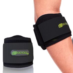 SENTEQ Tennis Elbow Brace, Elbow Brace for Tendonitis and Tennis Elbow with Neoprene Wraps, Comfortable Golfers Elbow Straps Band, Adjustable Tennis Elbow Brace for Men & Women (Black, Pack of 2)
