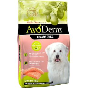 AvoDerm Natural طعام الكلاب الجاف لجميع مراحل الحياة، خالي من الحبوب، وصفة السلمون والخضروات، مأكولات بحرية، 24 رطلاً in Kuwait