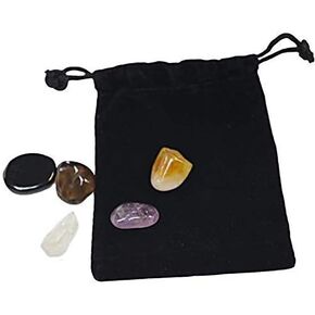 حقيبة من أحجار السالبية من كارما كير إل إل إل سي - أسود أوبسيديان وكوارتز دخاني وأرجواني كوارتز وسترين - أصلية in Kuwait