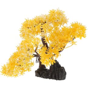 LUOZZY Aquarium Decoration Fish Tank Plant and Rockery Model Artificial Tree Rockery Ornaments Fish Tank Accessories - Yellow in Saudi Arabia