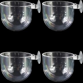 4 أكواب نباتات مائية من الأكريليك مع حامل تثبيت بالشفط 4.57 سم وعاء البستنة الصغير المغذِّي للدودة الحمراء وحامل مائي لحوض الأسماك وديكور نباتات لحوض الأسماك من روهو in Kuwait