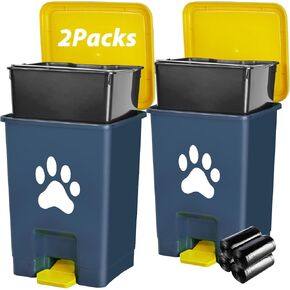 tebiete 2packs الكلب أنبوب سلة المهملات، محطة نفايات الحيوانات الأليفة مع الأغطية الخضراء، صناديق الداخلية دلو قابل للإزالة لساحة في الهواء الطلق المطبخ الداخلي أنبوب الكلب النفايات جمع محطة التخلص من الحاويات غطاء رمادي دلو in Kuwait