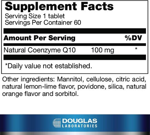 Douglas Laboratories Citrus-Q10 100 | Coenzyme Q10 in A Great Tasting, Chewable Tablet | 60 Tablets | Natural Citrus Flavor in Saudi Arabia