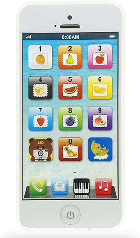 BonBon Kids Play Toy Phone Mobile Playmate Phone - لعبة تعلم اللعب الهاتف الخلوي مع 8 أوضاع موسيقى وأضواء مبهرة للأطفال الصغار والرضع (اللون: أبيض) in Saudi Arabia